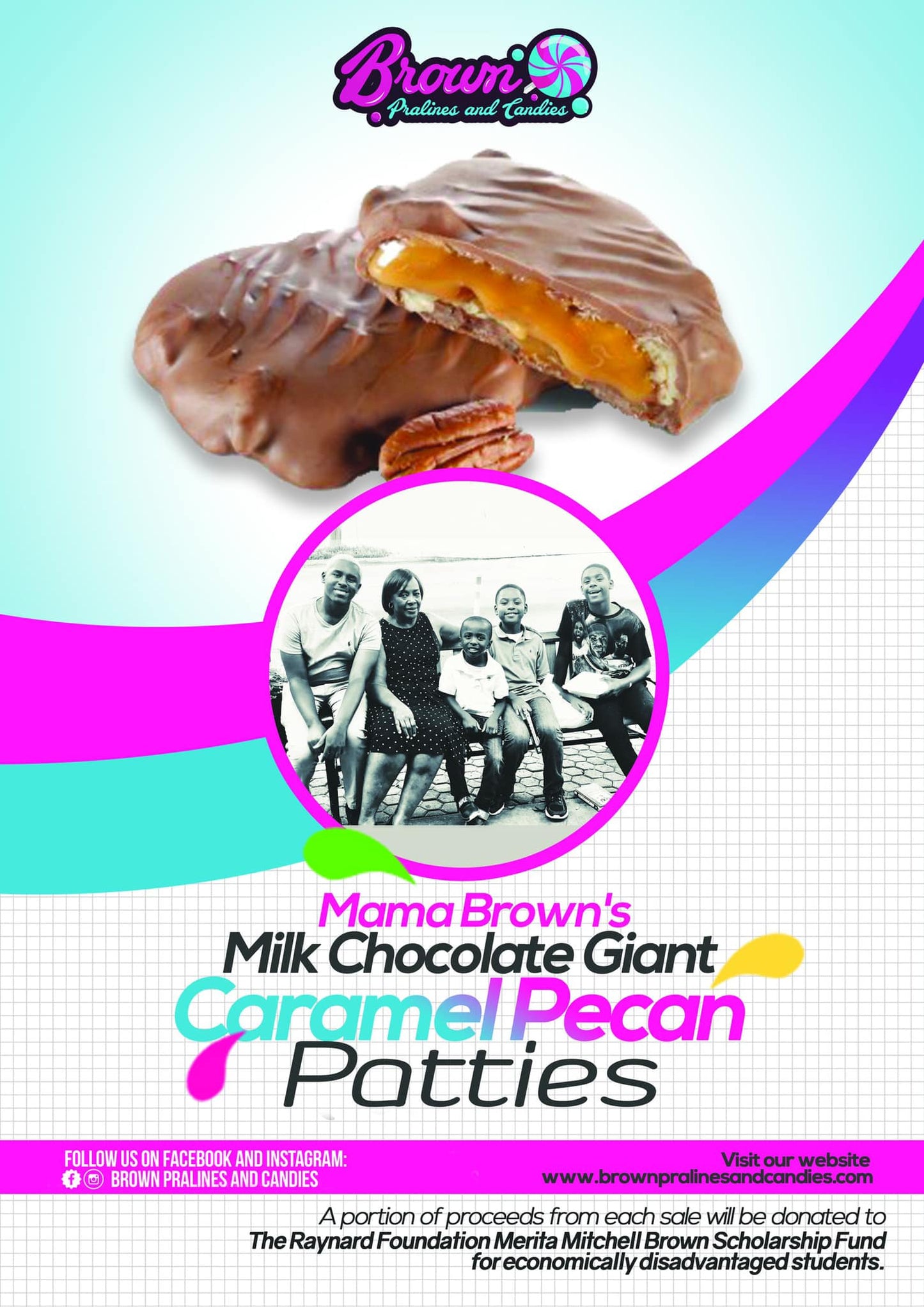 Mama Brown's Giant Milk Chocolate Pecan Patties - Brown Pralines and Sweets